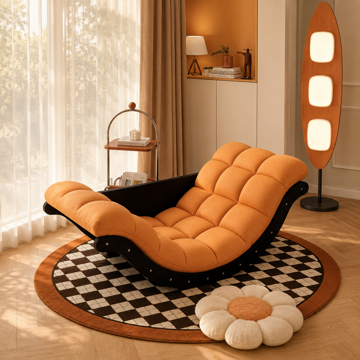 Modern Curved Floor Lounge Chair