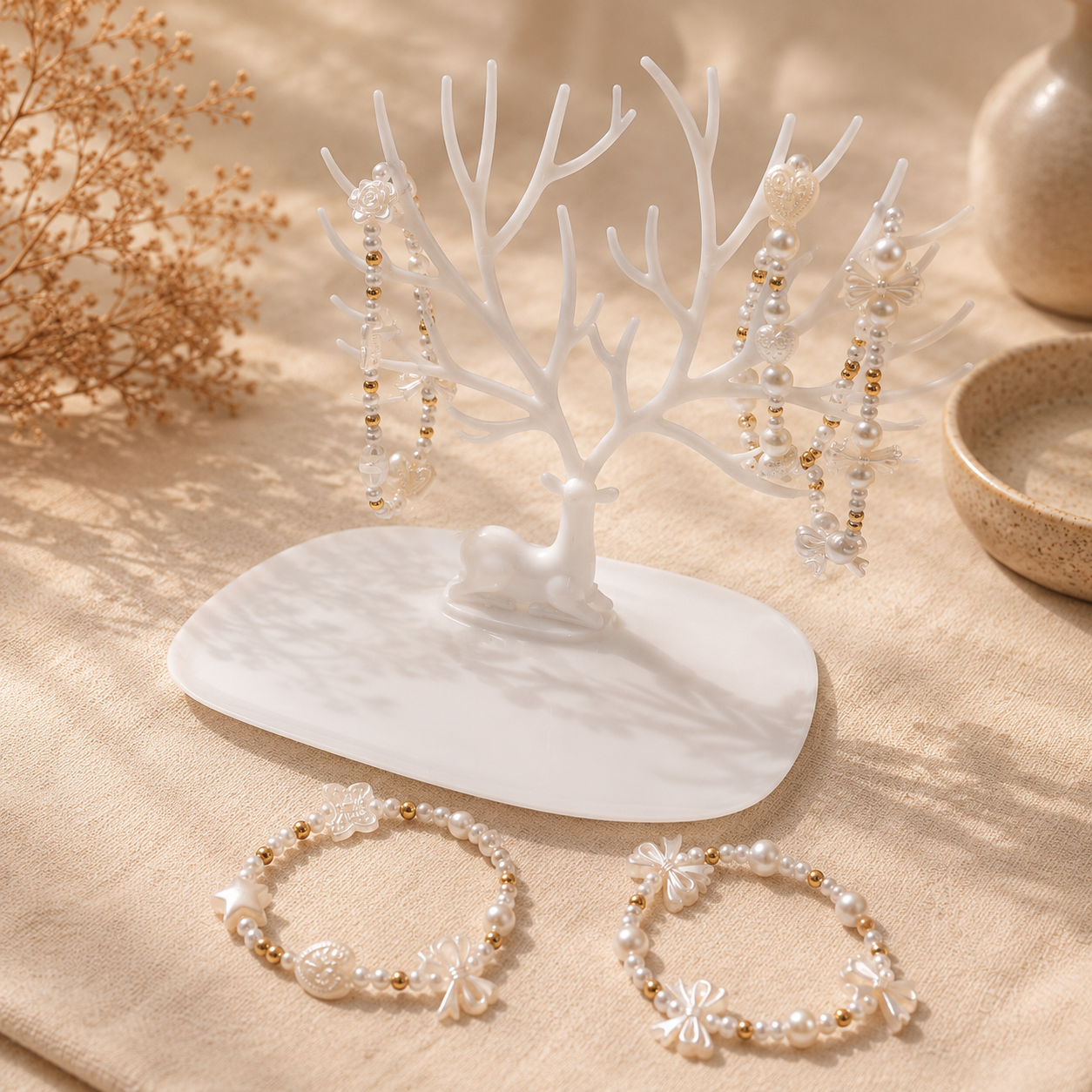 Decorative Deer Jewelry Display Tree Stand