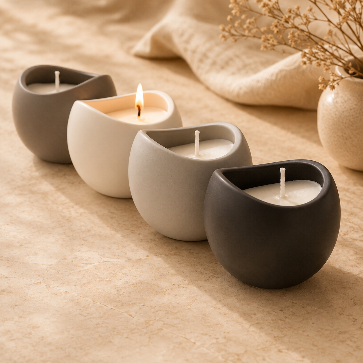 Modern Minimalist Ceramic Scented Candle (Single Piece)