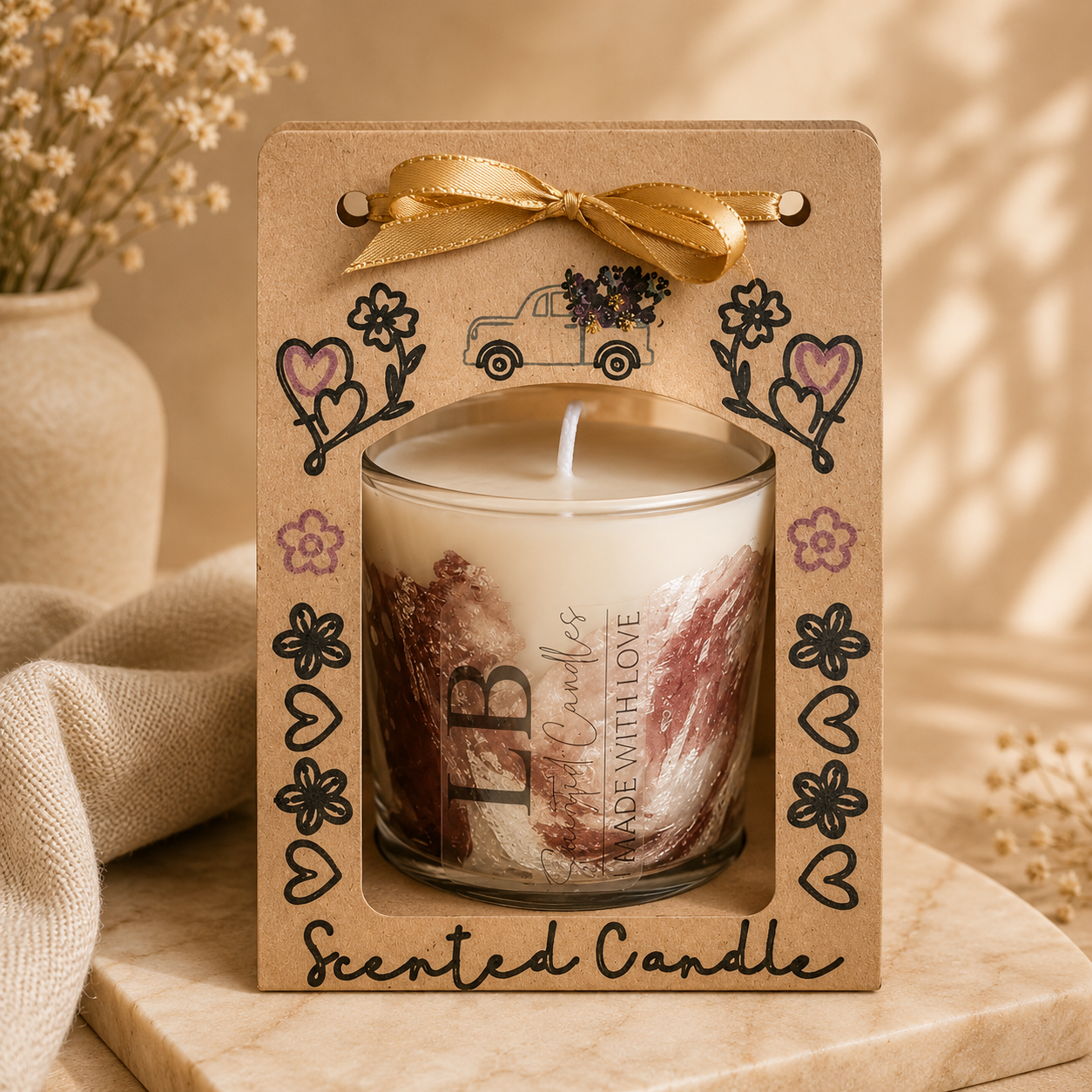 Handmade Scented Gift Candle in Decorative Gift Box