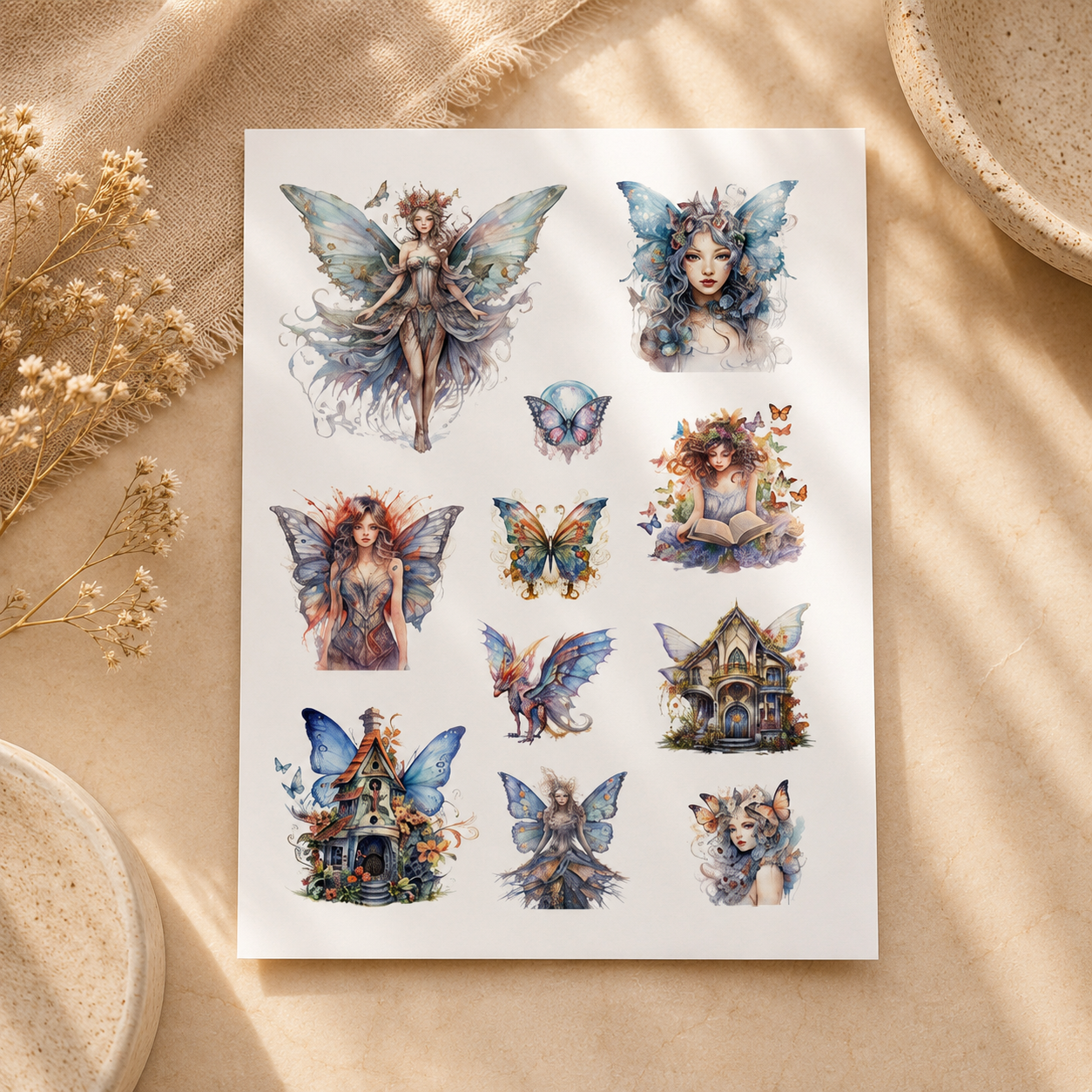Fantasy Fairy Scrapbook Decorative Sticker Sheet