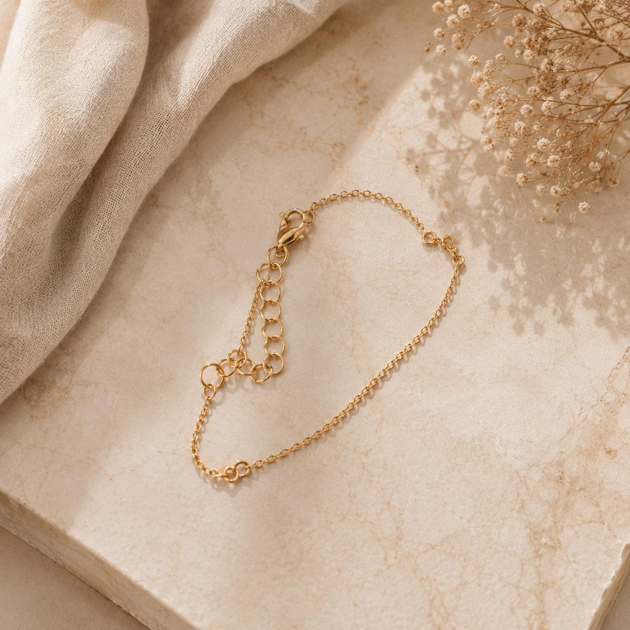 Minimalist Gold Adjustable Chain Bracelet