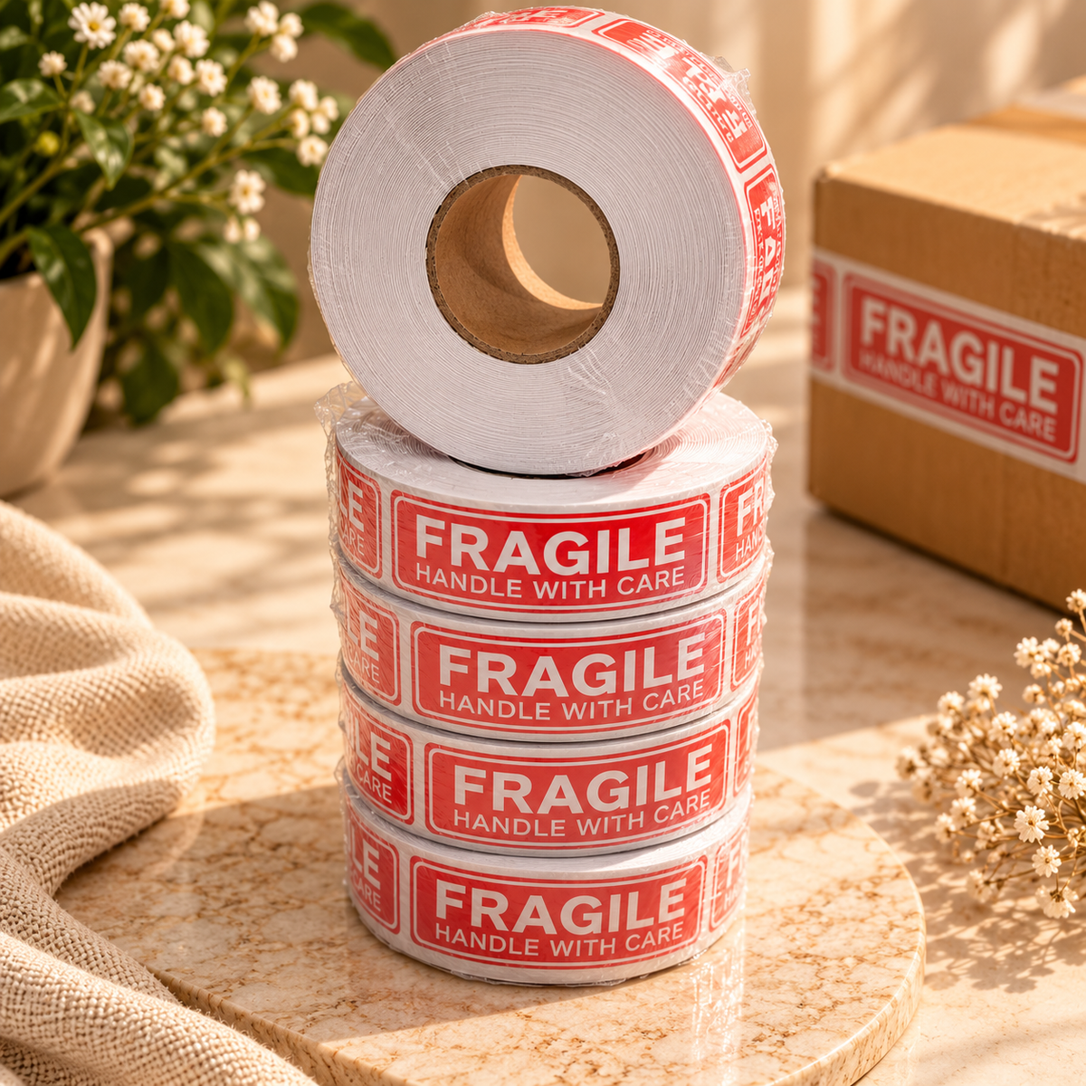 Fragile Handle With Care Packaging Sticker Roll