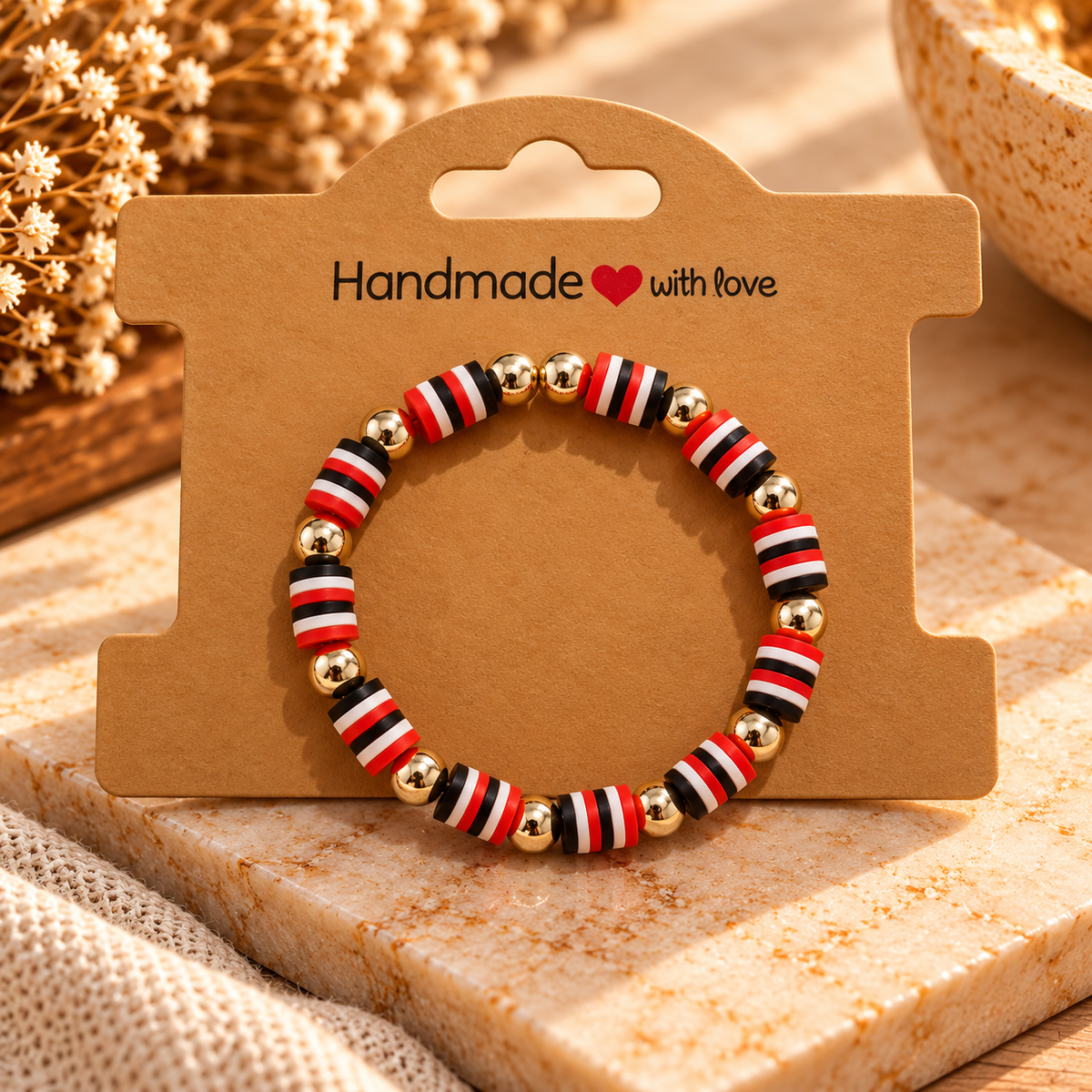 Handmade Kids Striped Beaded Bracelet