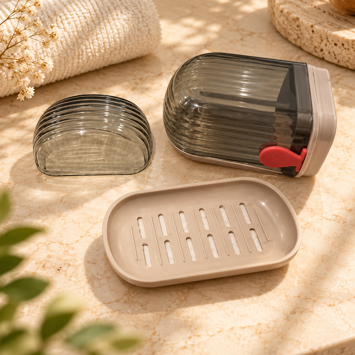 Portable Travel Soap Box with Drainage Tray