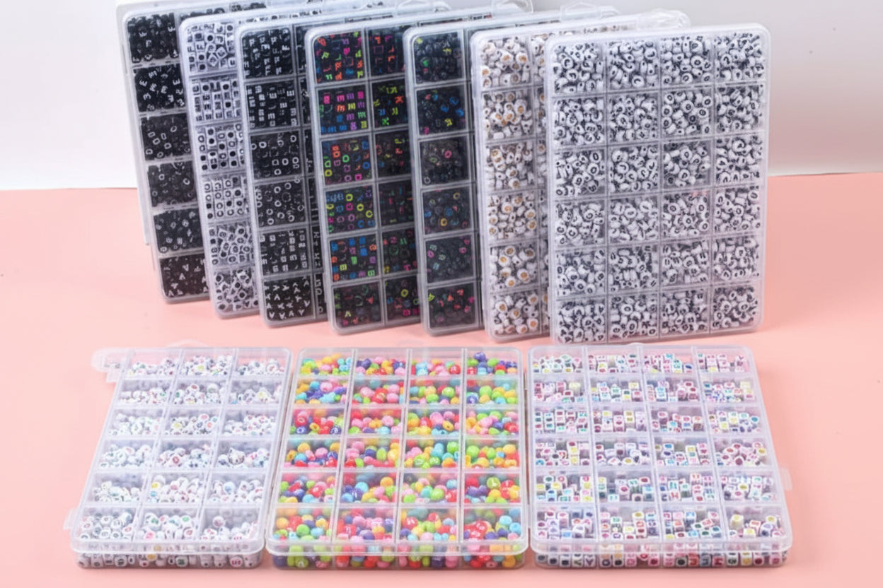 24 Grid Bracelet Acrylic Letters Beads