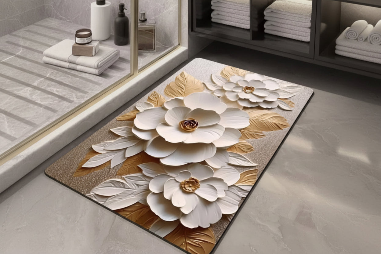 3D Bathroom Absorbent Floor Mat