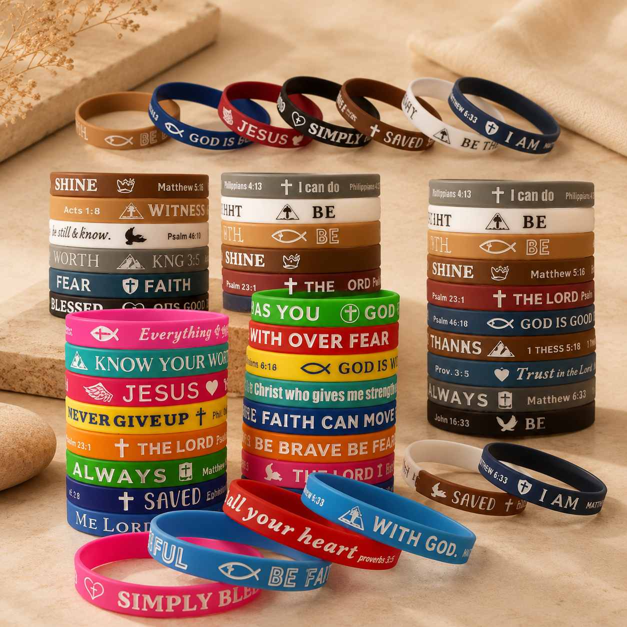Inspirational Christian Silicone Wristband (Single Piece)