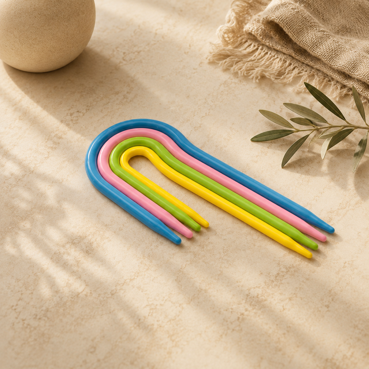 Plastic U-Shaped Cable Knitting Needles Set