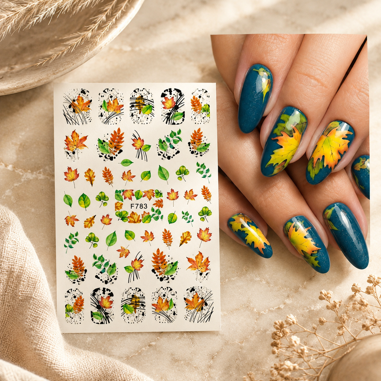Autumn Leaf Nail Art Sticker Decals