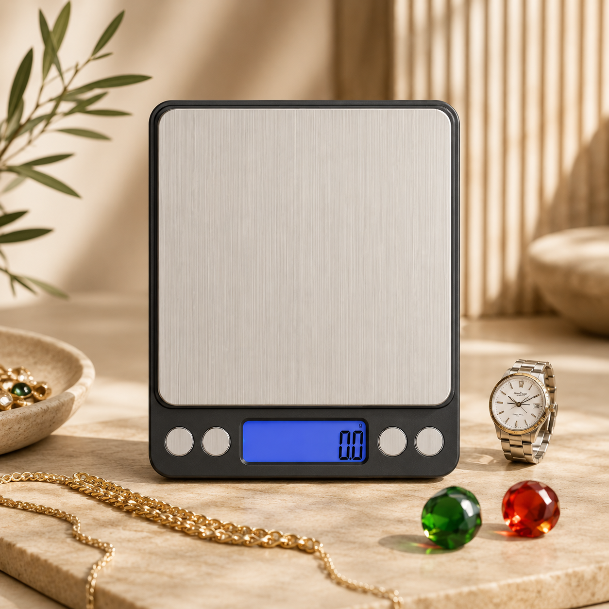Digital Precision Kitchen & Jewelry Scale – Stainless Steel LCD Display