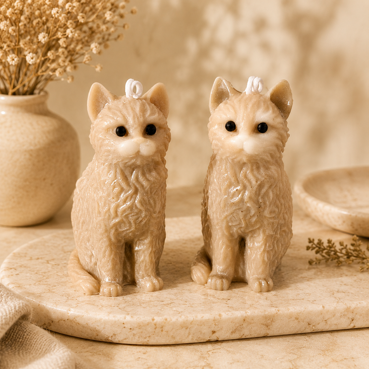 Fluffy Cat Decorative Candle
