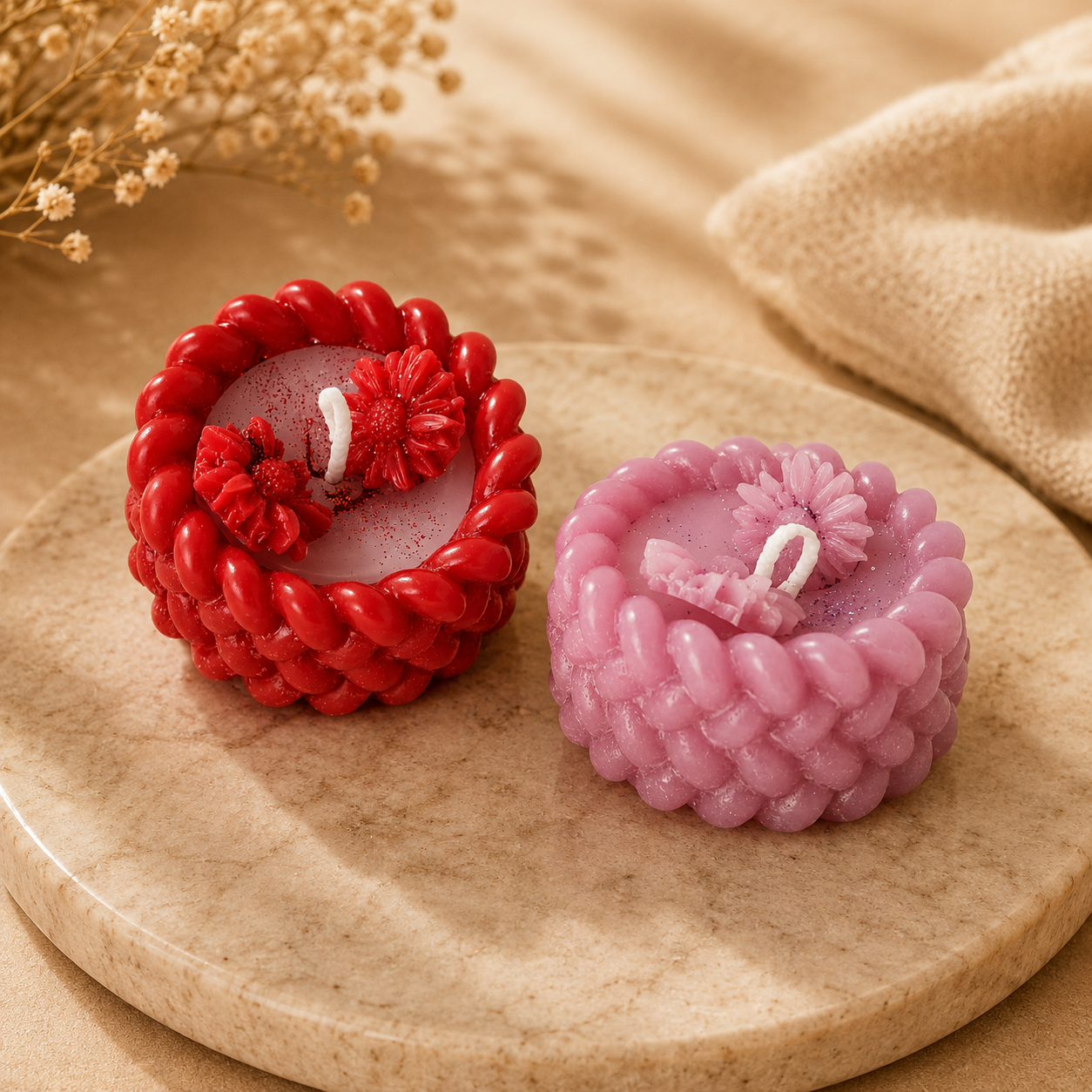 Floral Bubble Dessert Candle