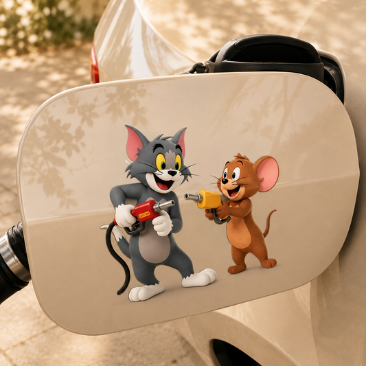 Cartoon Fuel Station Mouse Car Sticker Decal