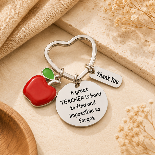 Teacher Appreciation Heart Keychain Gift