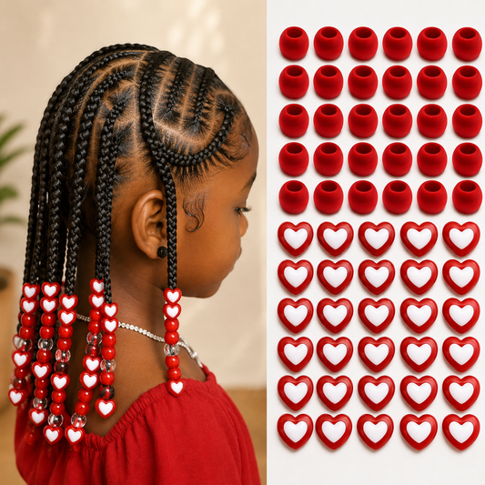 Heart Bead Hair Braiding Accessories Set (20 Pieces)