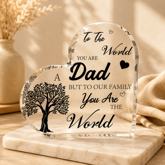 Heart-Shaped Acrylic Dad Keepsake Plaque