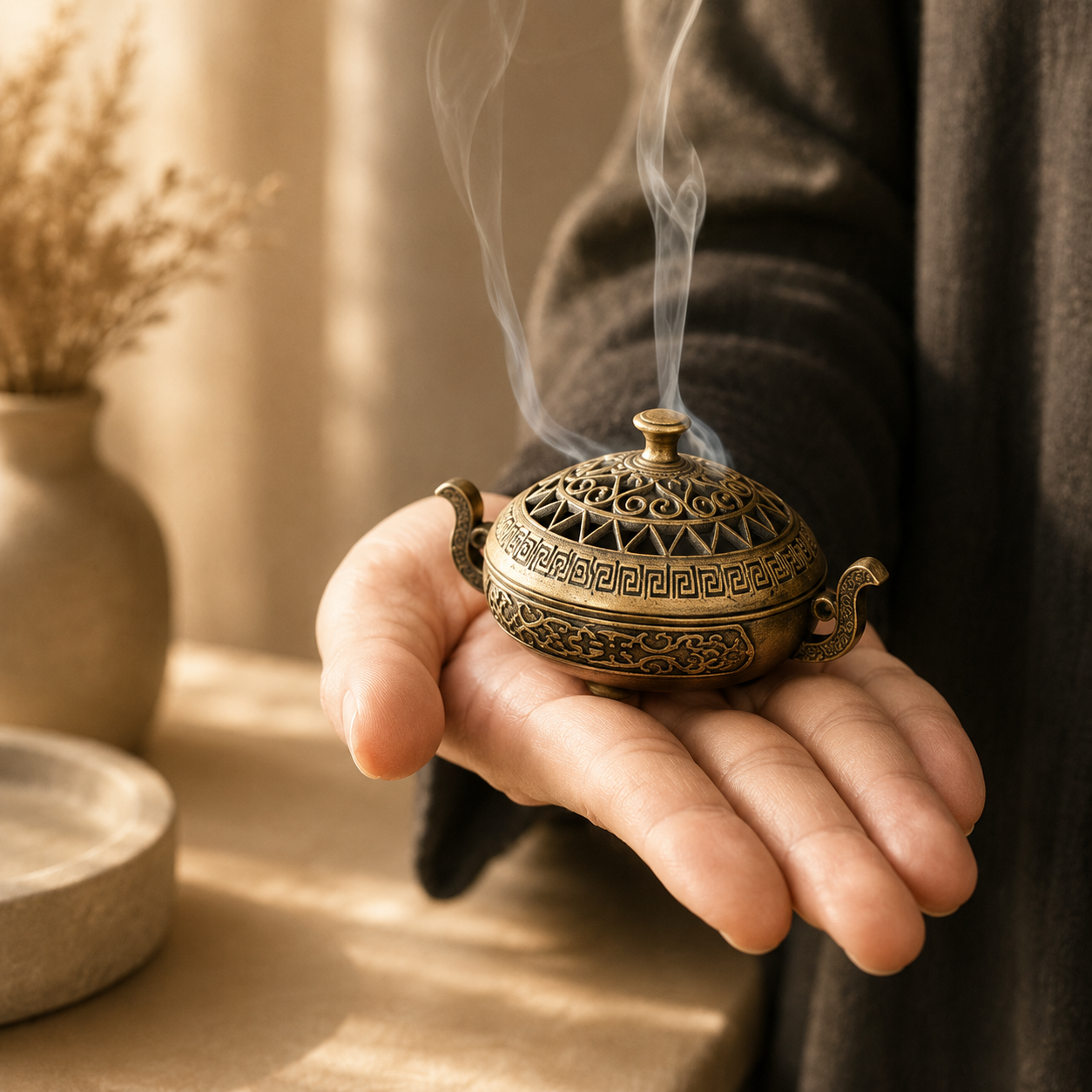 Mini Vintage Incense Burner with Lid