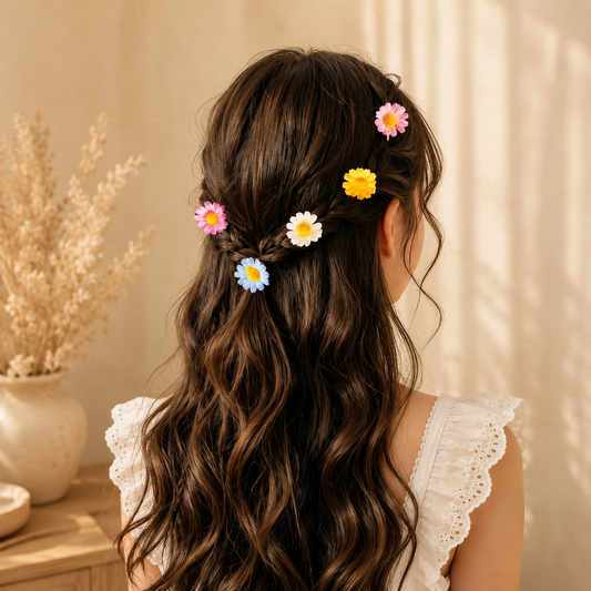 Colorful Daisy Flower Hair Clips Set