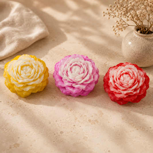 Mini Floral Peony Scented Candle (Single Piece)