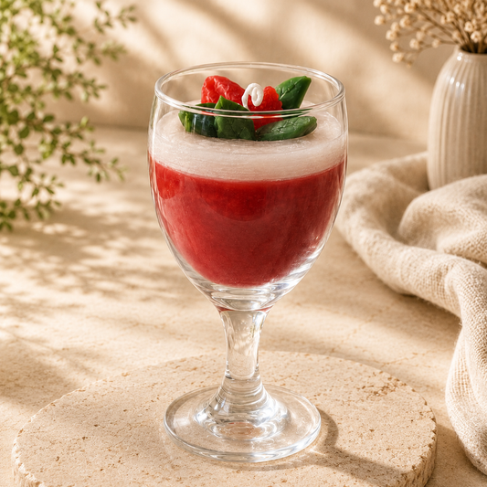 Strawberry Dessert Wine Glass Scented Candle – Handmade Decorative Candle