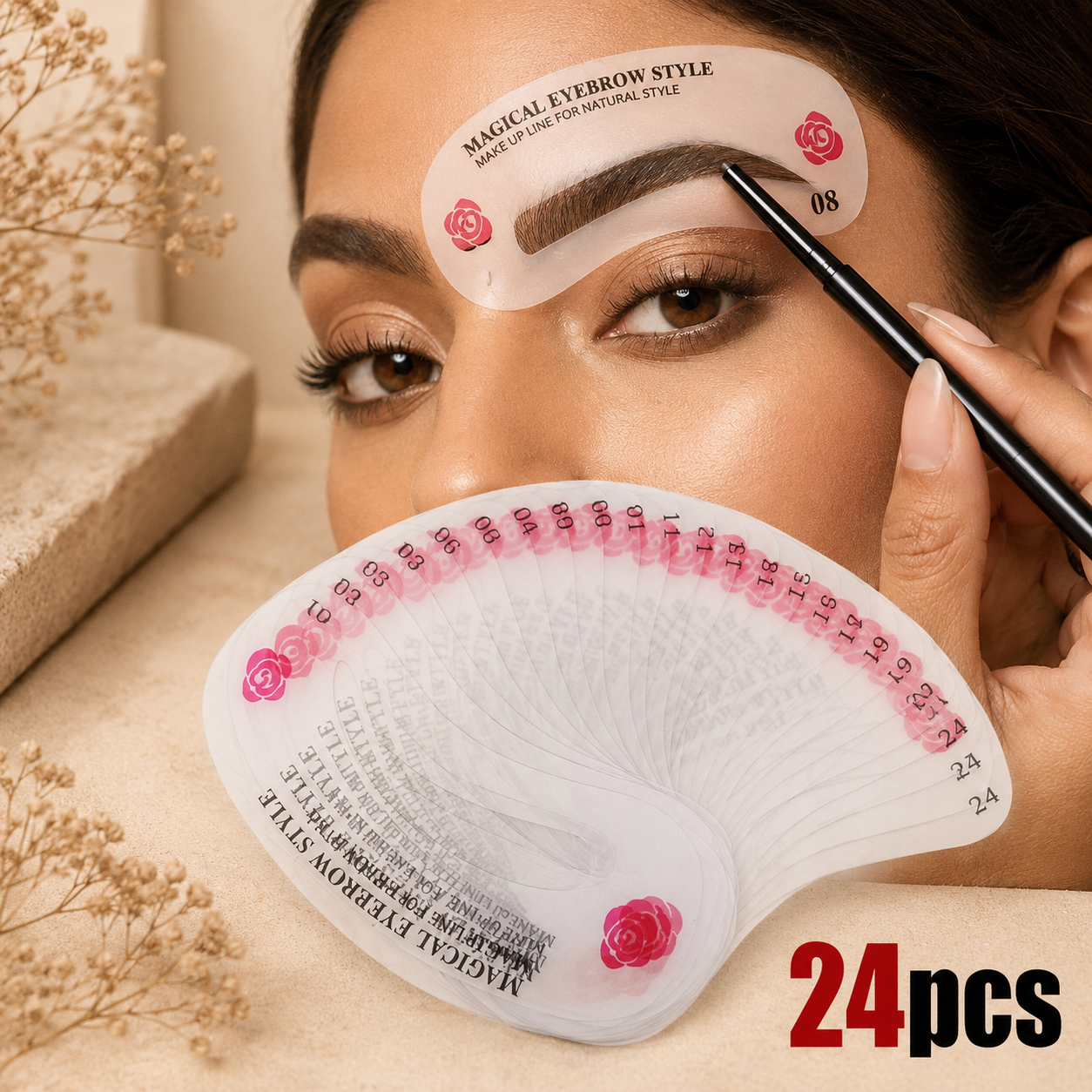 Magical Eyebrow Shaping Stencil Set (24 Pieces)