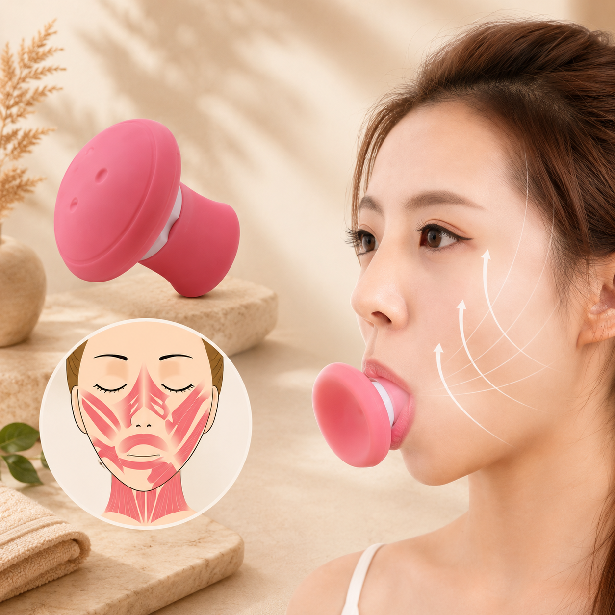 Facial Muscle Trainer & Jawline Exerciser (Single Piece)