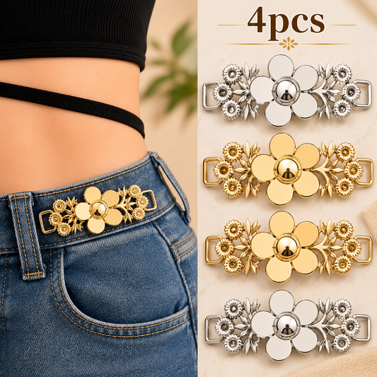 Floral Adjustable Waist Tightener Buckle Set (4 Pieces)
