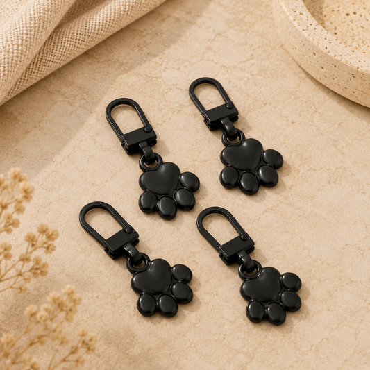 Paw Print Keychain Charms Set (4 Pieces)