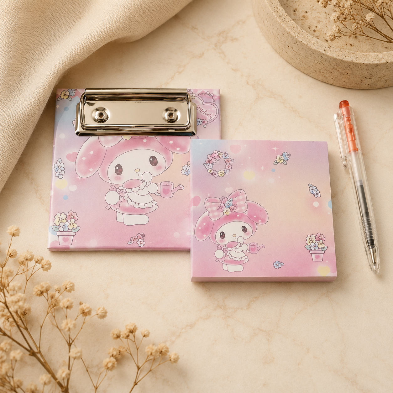 Mini Cute Cartoon Memo Pad & Clipboard Set