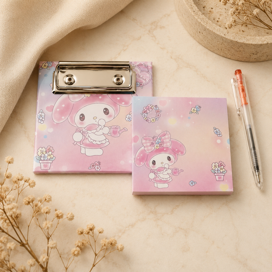 Mini Cute Cartoon Memo Pad & Clipboard Set