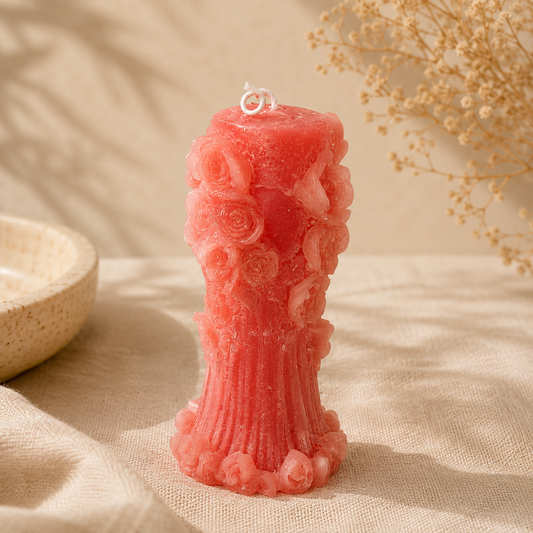 Rose Pillar Candle