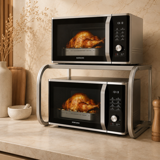 Space-Saving Microwave Oven Storage Rack