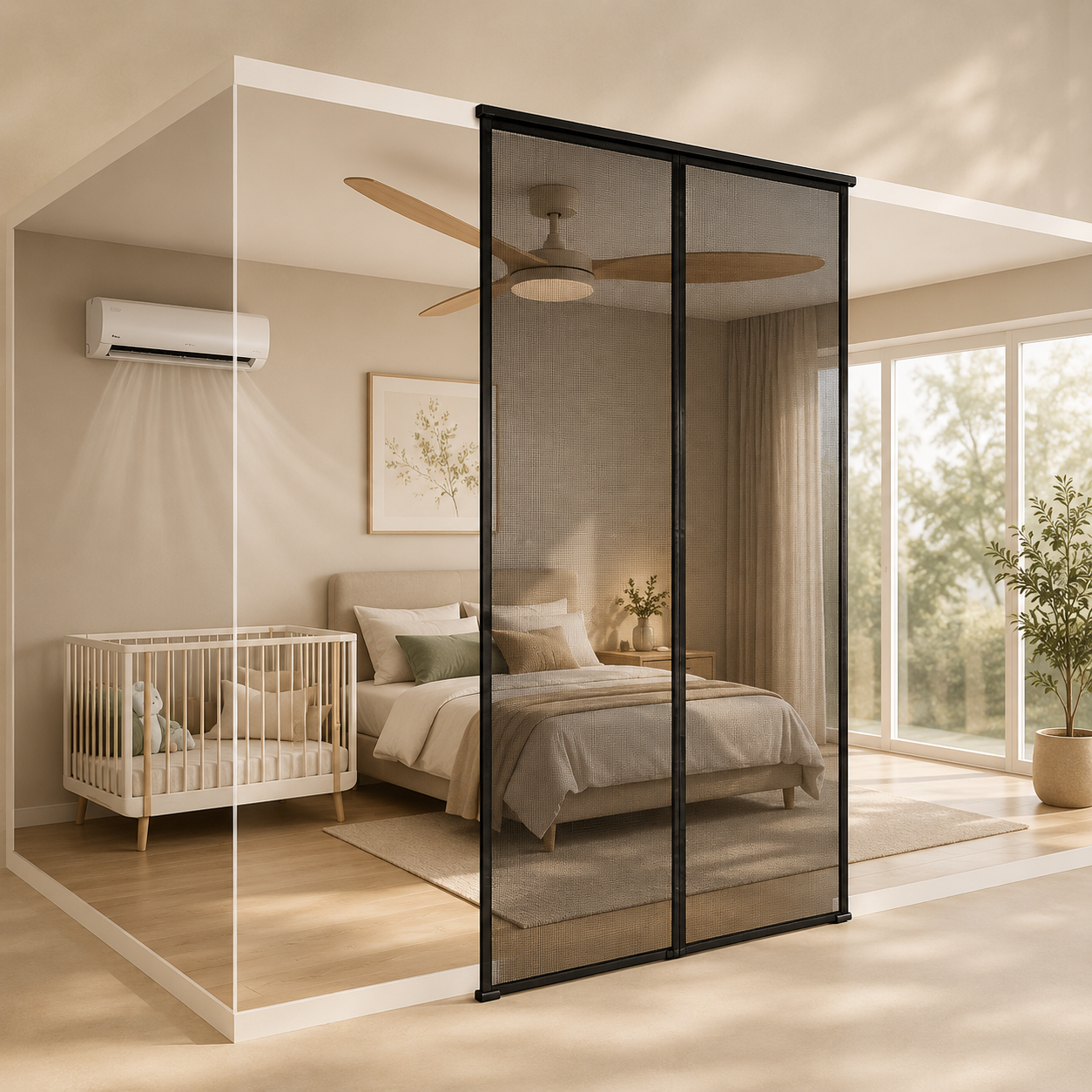 Magnetic Sliding Mosquito Screen Door Curtain
