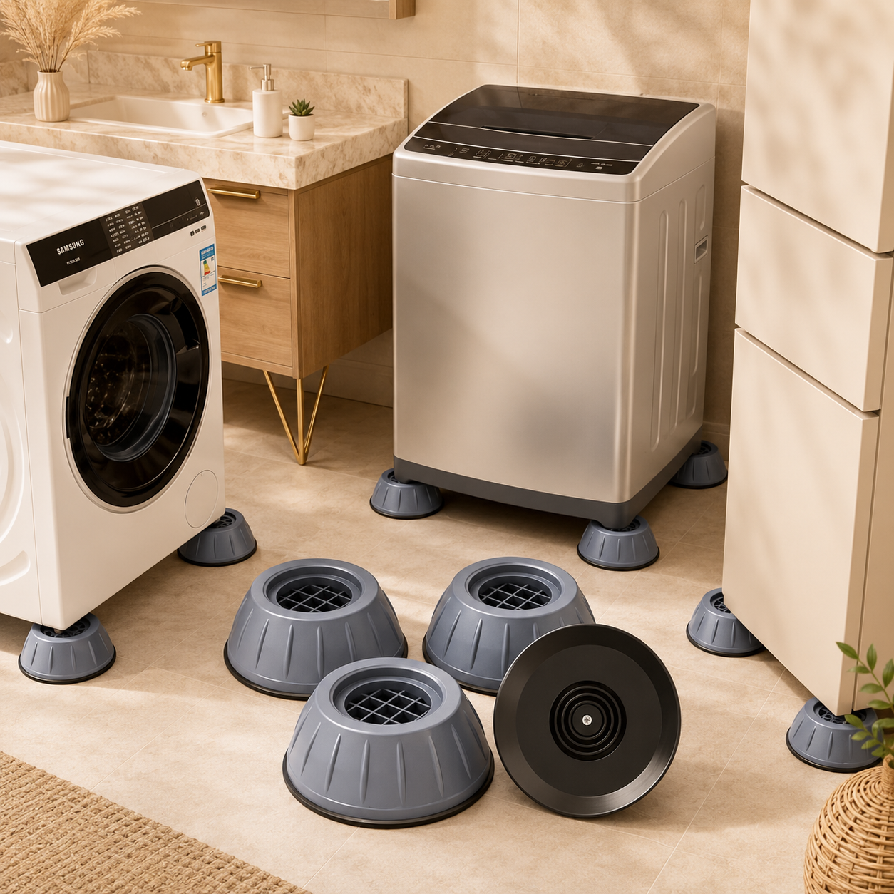 Anti-Vibration Washing Machine Support Pads (4 Piece Set)