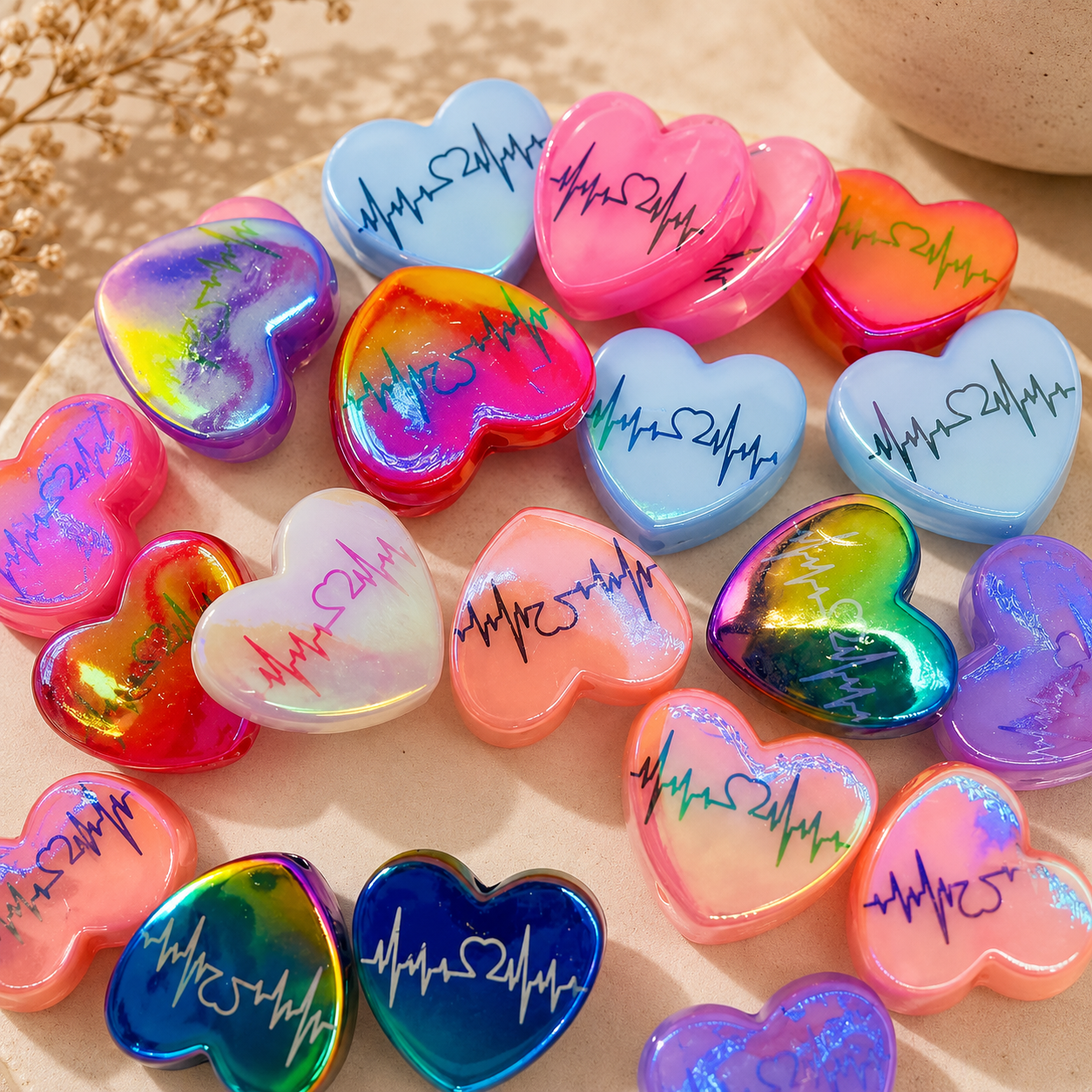 Heart Beads Set (10 Pieces)