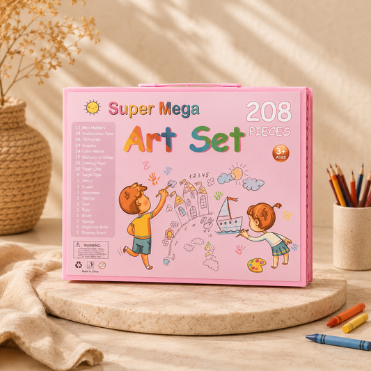 Super Mega 208 Piece Kids Art Set