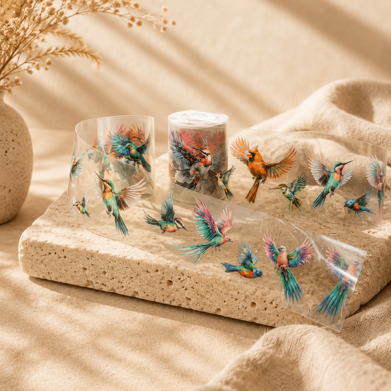 Colourful Bird Transparent Stickers
