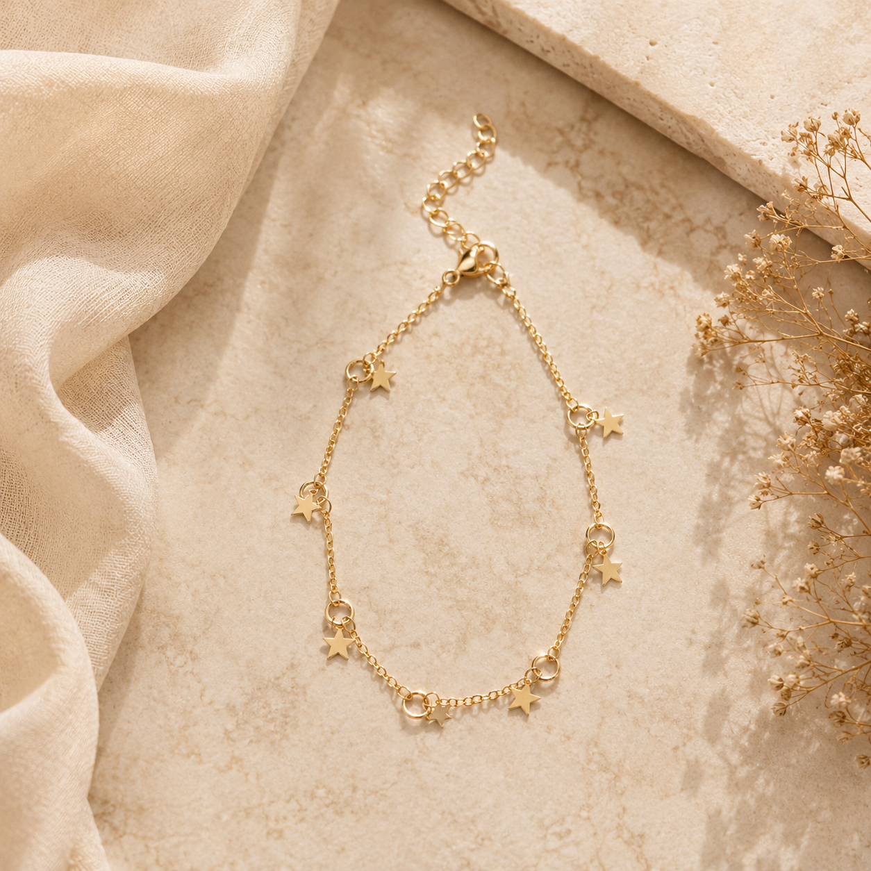 Celestial Star Charm Gold Bracelet