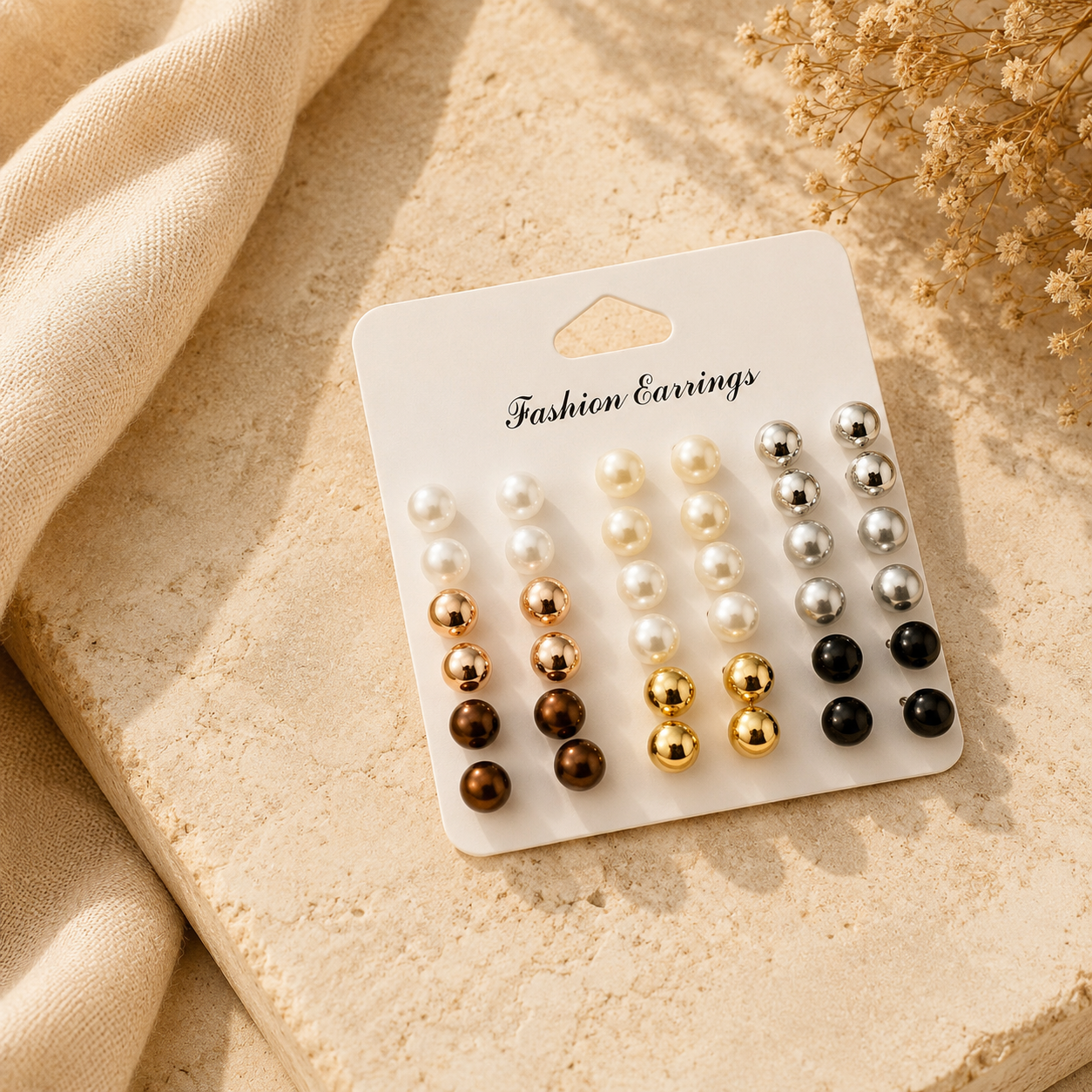 Luxury Multi-Color Pearl Stud Earring Set