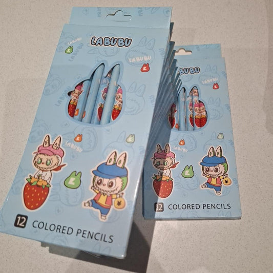 Labubu-themed pack of 12 coloured pencils