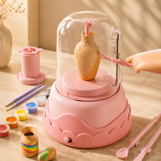 Kids Mini Pottery Wheel Clay Craft Machine Set