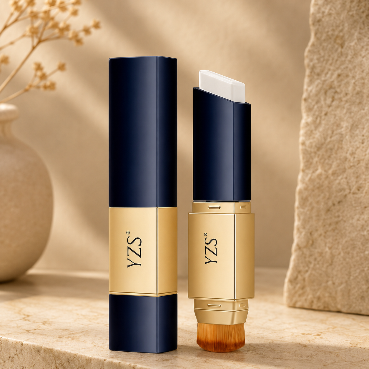 YZS Dual-End Makeup Concealer Stick with Brush