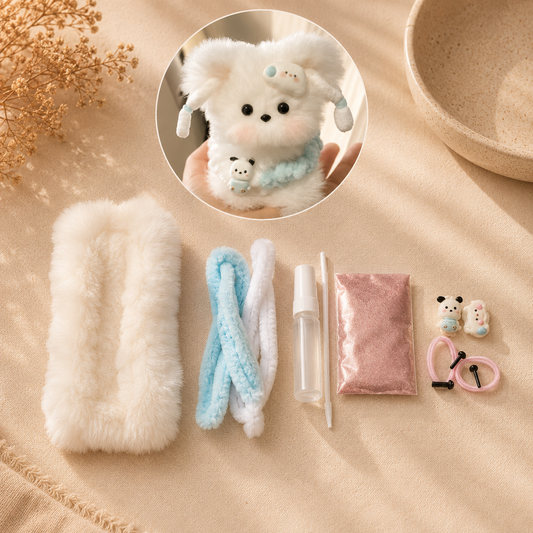 DIY Fluffy Bear Keychain Craft Kit