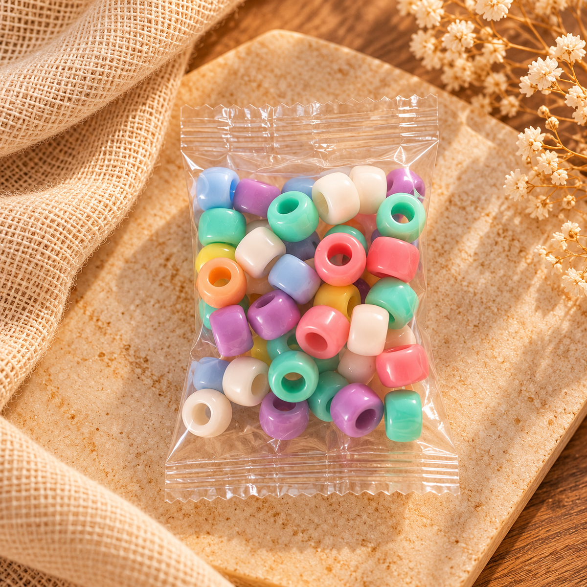 Pastel Rainbow Hair Beads – Bulk Pack