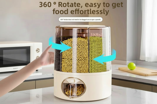 Rotating Grain Dispenser Container