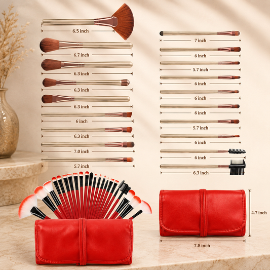 Professional Makeup Brush Set with Storage Pouch