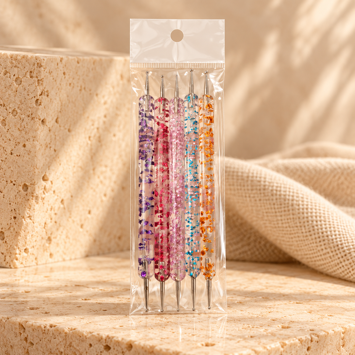 5-Piece Double-Ended Nail Dotting Tool Set