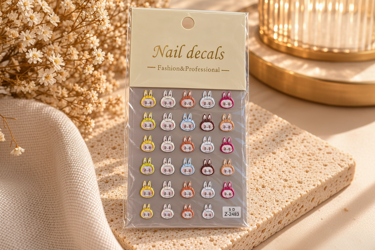 5D Bunny Nail Art Stickers – Cute & Colourful Designs
