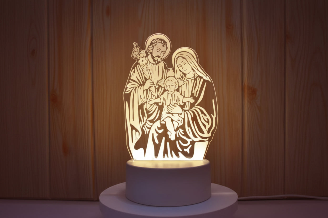 Holy Family 3D Acrylic LED Illusion Lamp